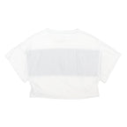 NIKE Womens White & Black Cropped T-Shirt S Short Sleeve Crew Neck Sportswear