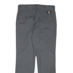DICKIES Mens Cotton Blend Grey Regular Straight Trousers W30 L28 Workwear