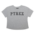 PYREX Womens Grey S Short Sleeve Crew Neck Graphic T-Shirt Cotton Blend