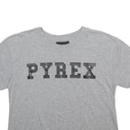 PYREX Womens Grey S Short Sleeve Crew Neck Graphic T-Shirt Cotton Blend