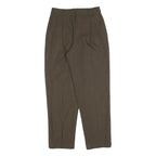 Womens Brown Regular Fit Straight Trousers W26 L28 Zip Closure Classic Style