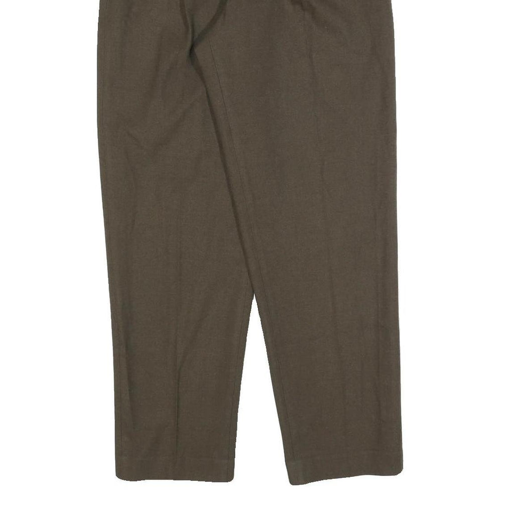 Womens Brown Regular Fit Straight Trousers W26 L28 Zip Closure Classic Style