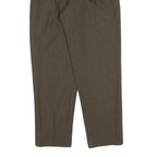 Womens Brown Regular Fit Straight Trousers W26 L28 Zip Closure Classic Style