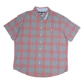 TOMMY HILFIGER Mens Blue & Red Check Shirt 2XL Classic Fit Cotton Summer Casual