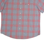 TOMMY HILFIGER Mens Blue & Red Check Shirt 2XL Classic Fit Cotton Summer Casual