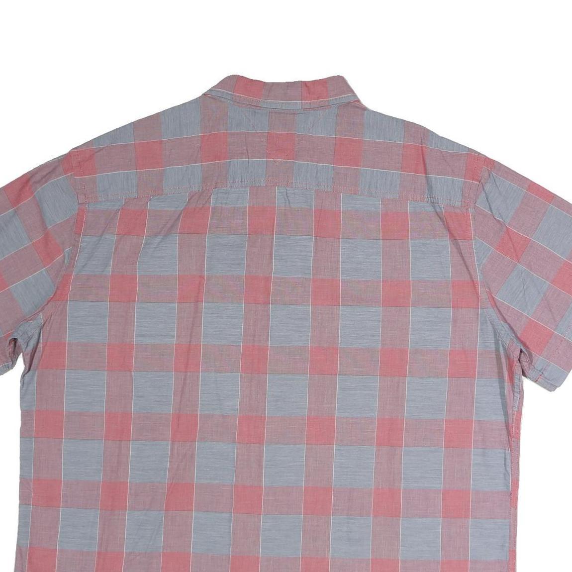 TOMMY HILFIGER Mens Blue & Red Check Shirt 2XL Classic Fit Cotton Summer Casual