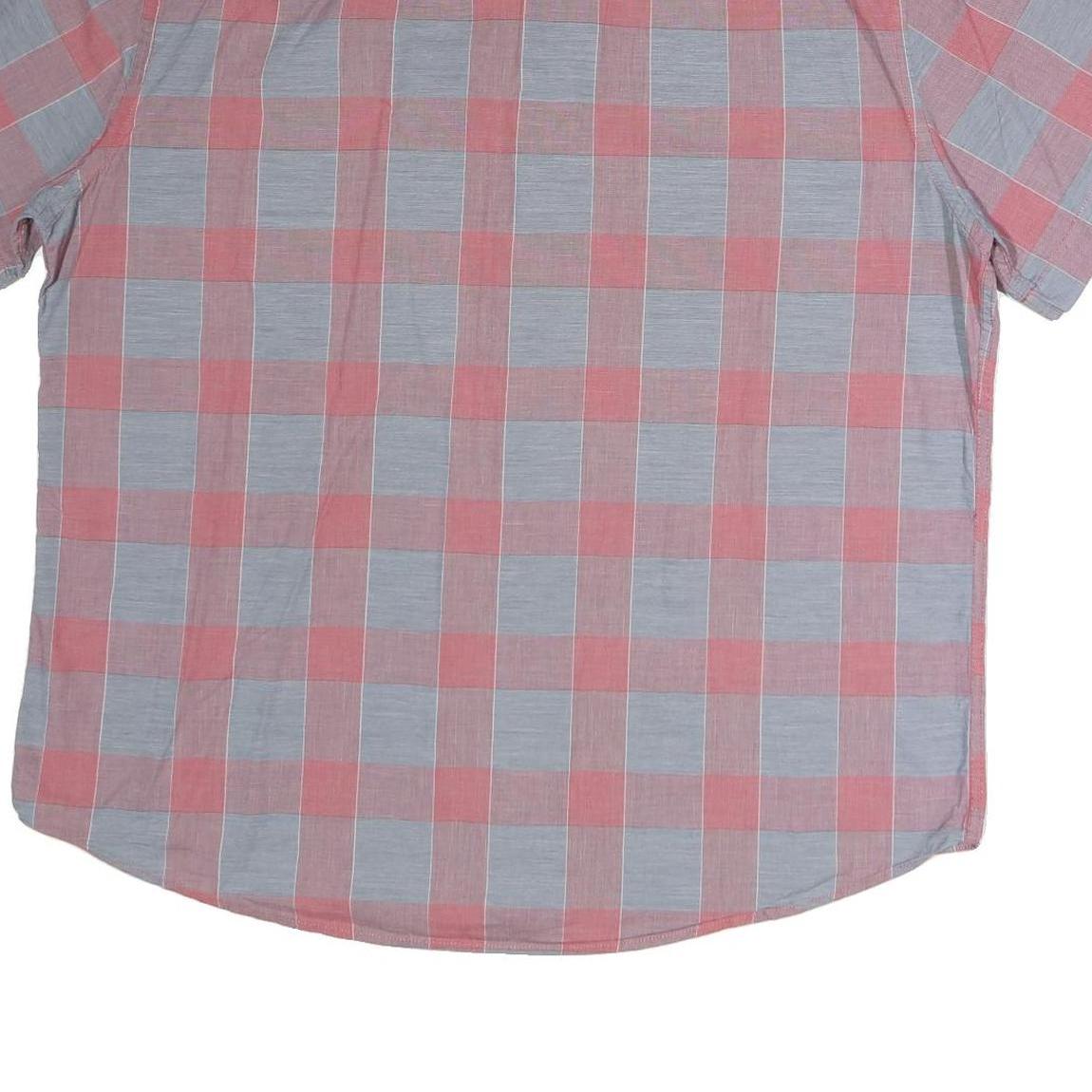 TOMMY HILFIGER Mens Blue & Red Check Shirt 2XL Classic Fit Cotton Summer Casual