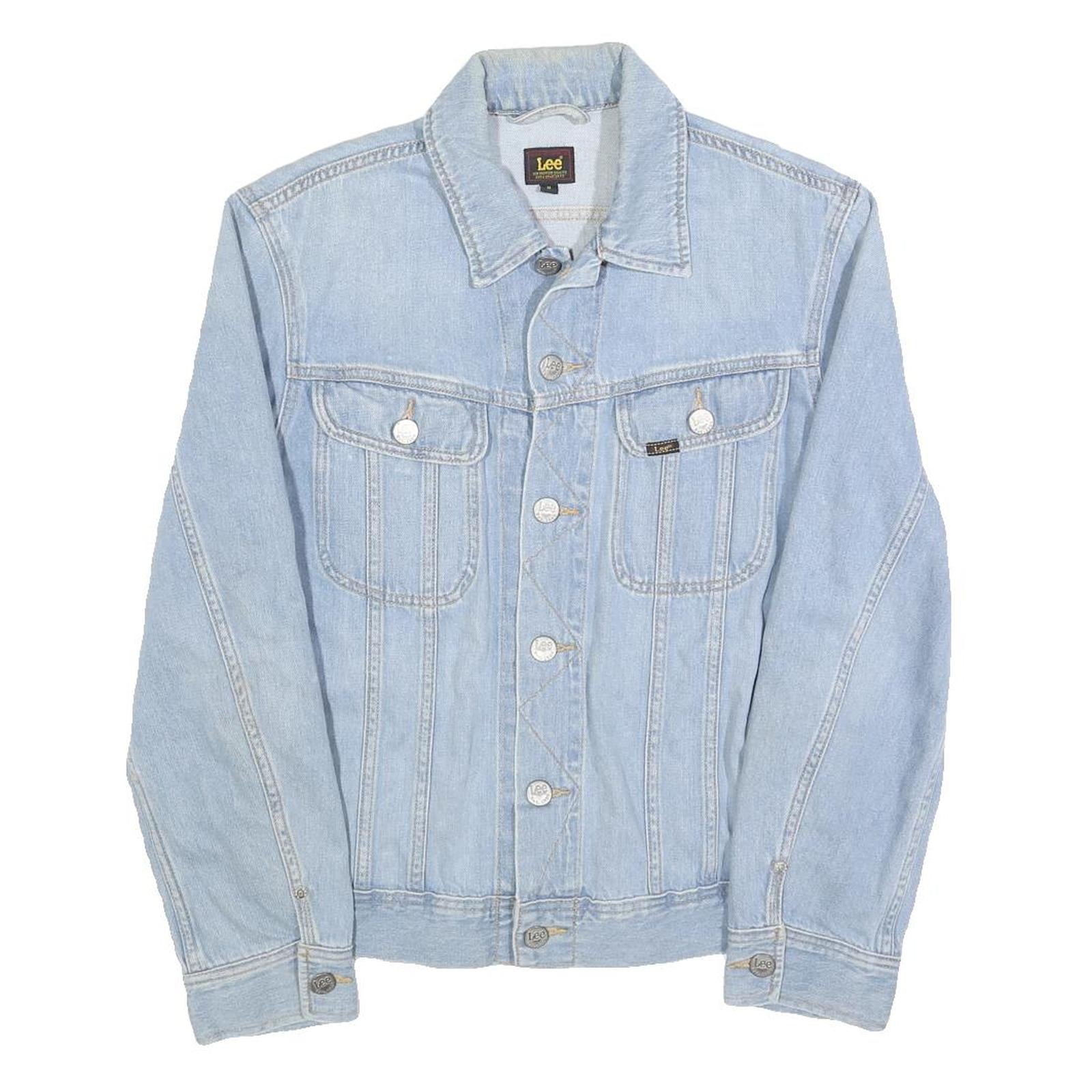LEE Womens Blue Denim Button Jacket M Cotton Classic Casual Fit