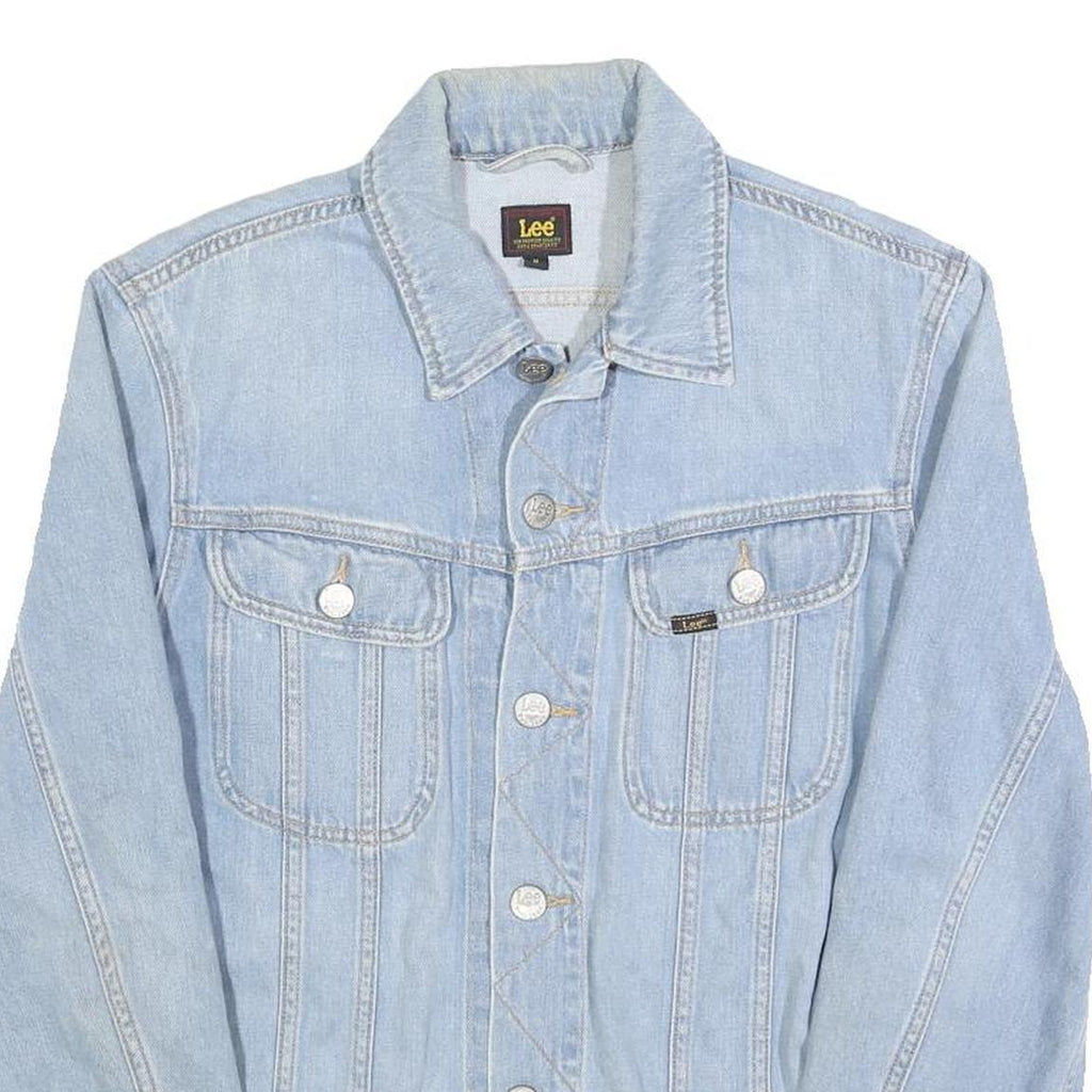 LEE Womens Blue Denim Button Jacket M Cotton Classic Casual Fit