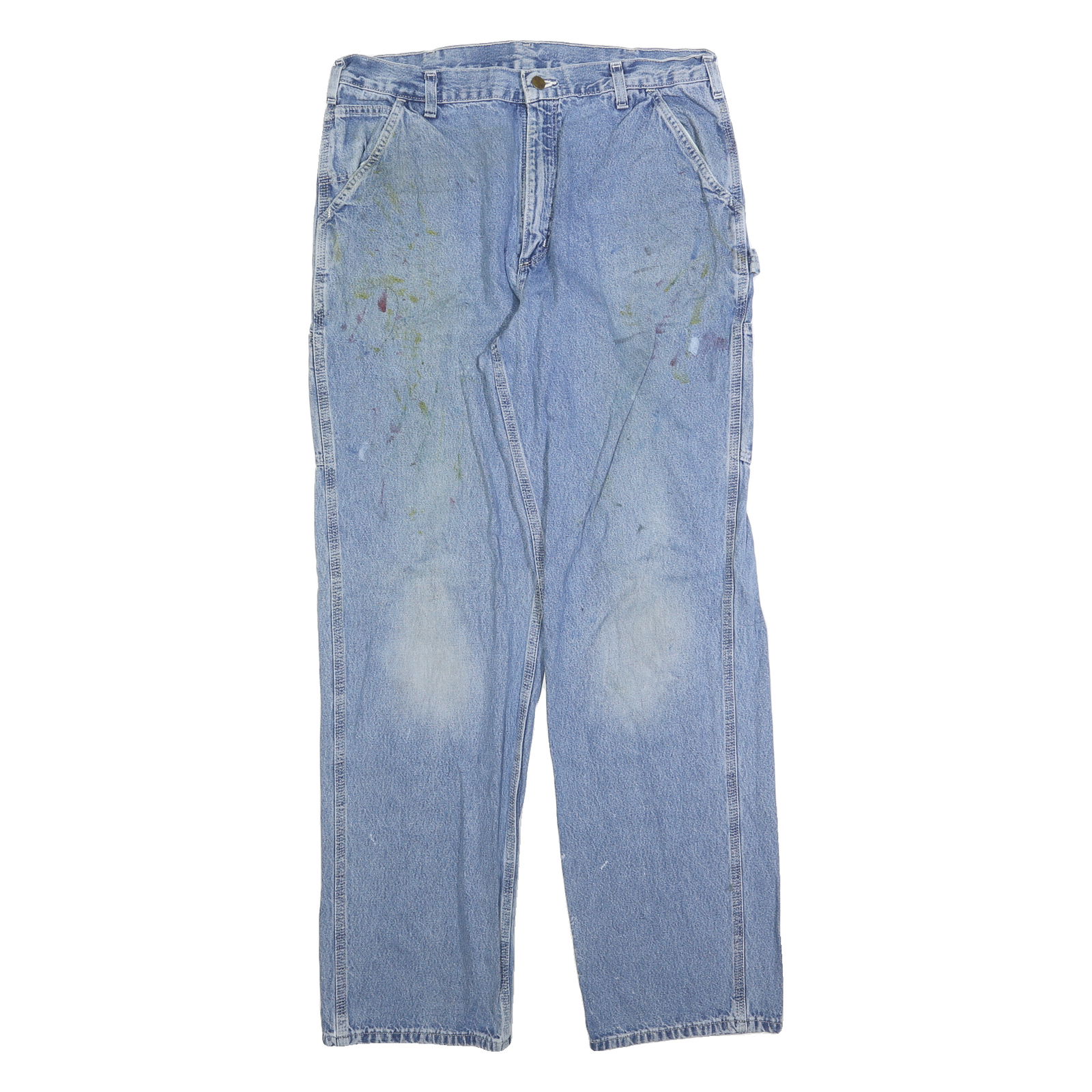 CARHARTT Mens Regular Fit Blue Denim Jeans W36 L34 Workwear Carpenter Style