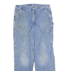 CARHARTT Mens Regular Fit Blue Denim Jeans W36 L34 Workwear Carpenter Style
