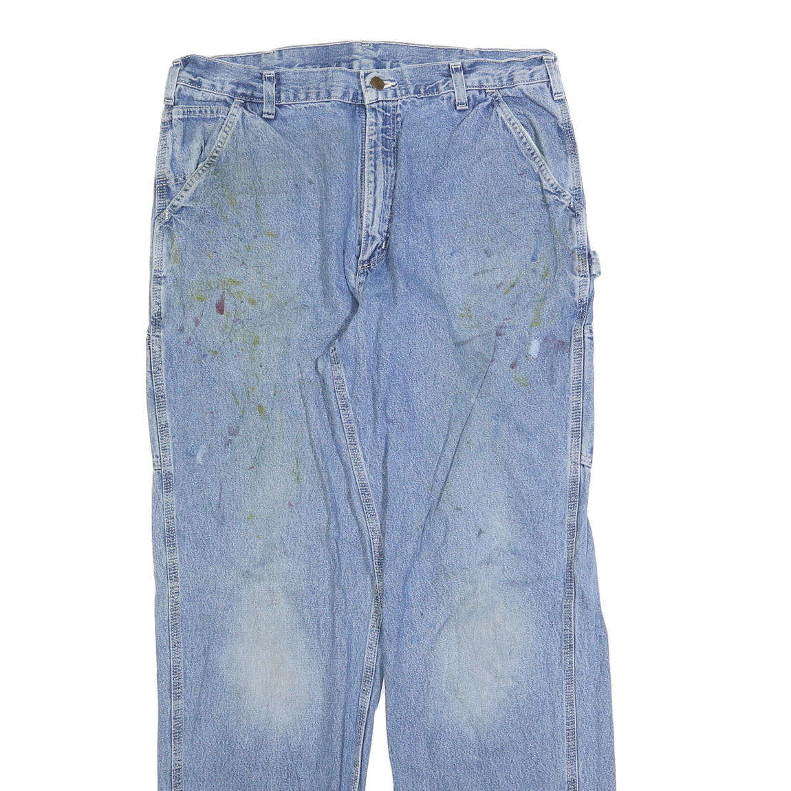 CARHARTT Mens Regular Fit Blue Denim Jeans W36 L34 Workwear Carpenter Style