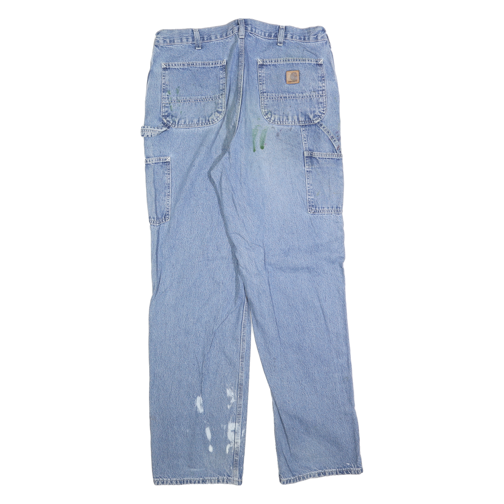 CARHARTT Mens Regular Fit Blue Denim Jeans W36 L34 Workwear Carpenter Style