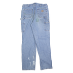 CARHARTT Mens Regular Fit Blue Denim Jeans W36 L34 Workwear Carpenter Style
