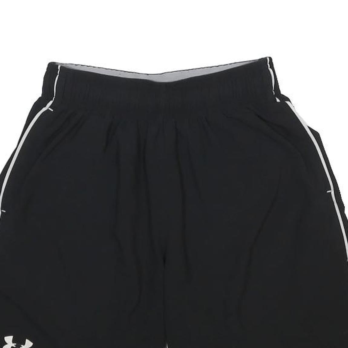 UNDER ARMOUR Mens Black Casual Shorts S W24 Piping Logo Gym Sportswear