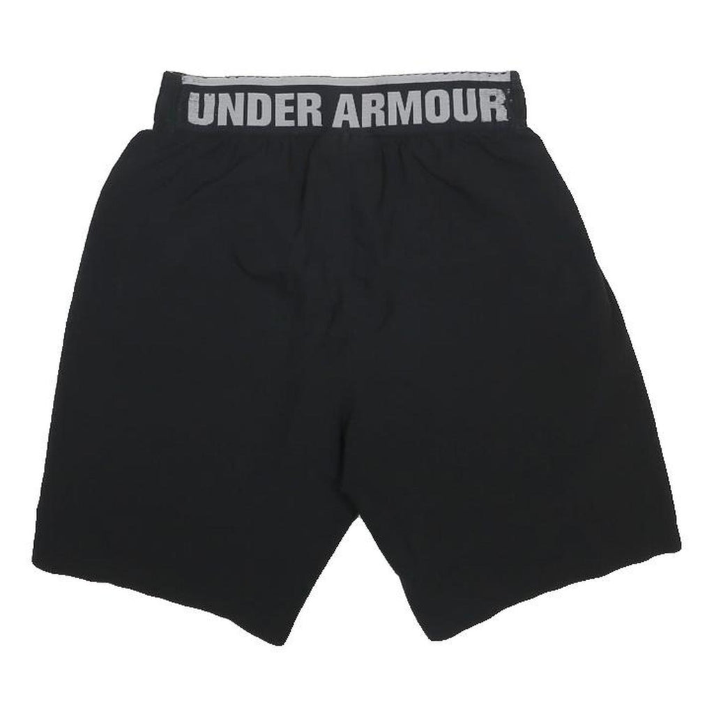 UNDER ARMOUR Mens Black Casual Shorts S W24 Piping Logo Gym Sportswear