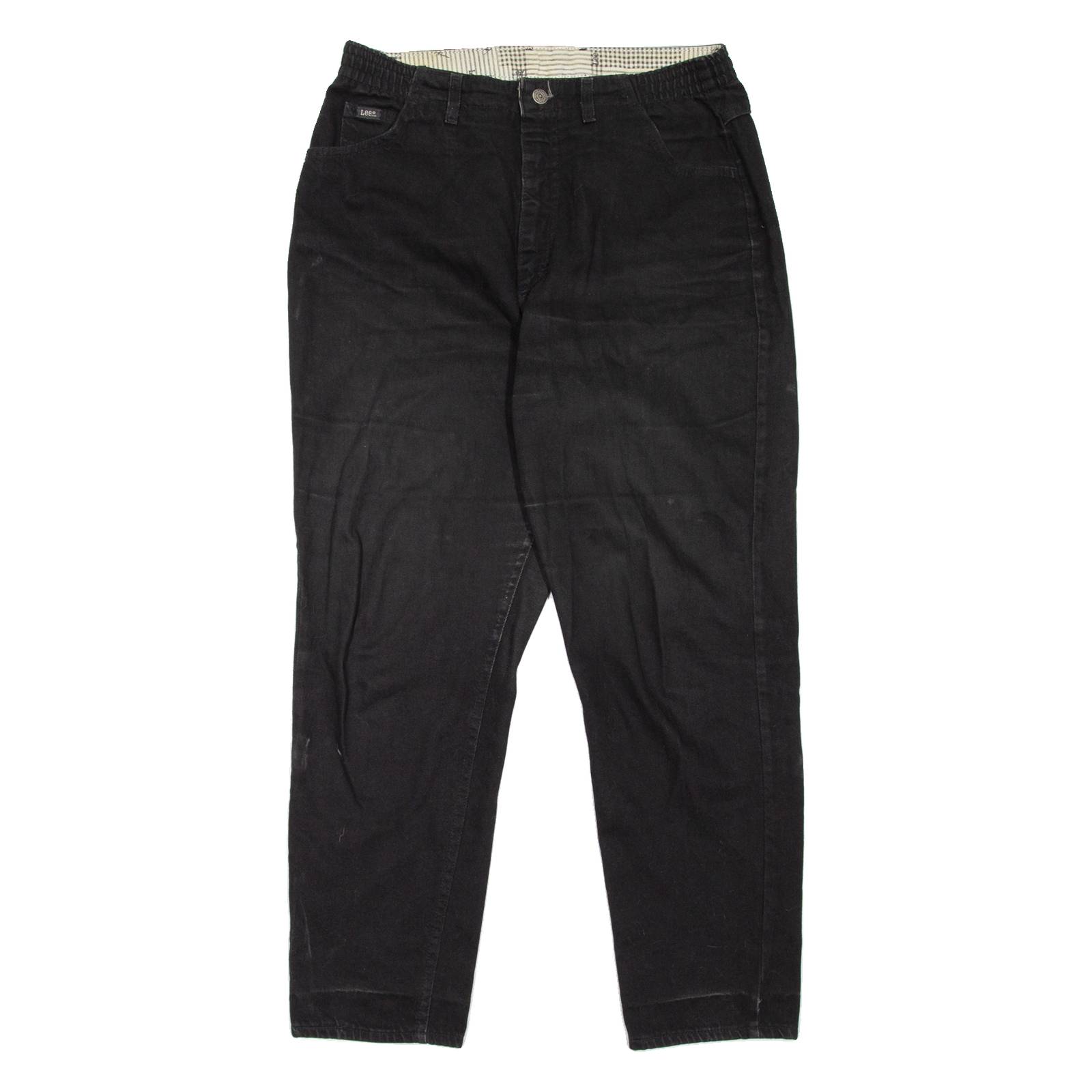 LEE Womens Jeans Black Regular Mom W32 L29