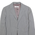 MARELLA Womens Grey Wool Blend Classic Jacket UK 8 Plain Tailored Blazer