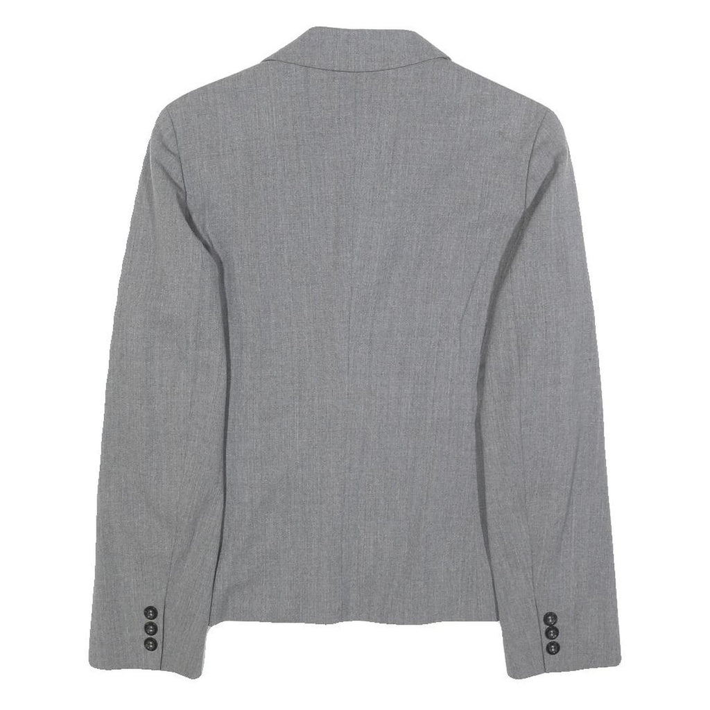 MARELLA Womens Grey Wool Blend Classic Jacket UK 8 Plain Tailored Blazer