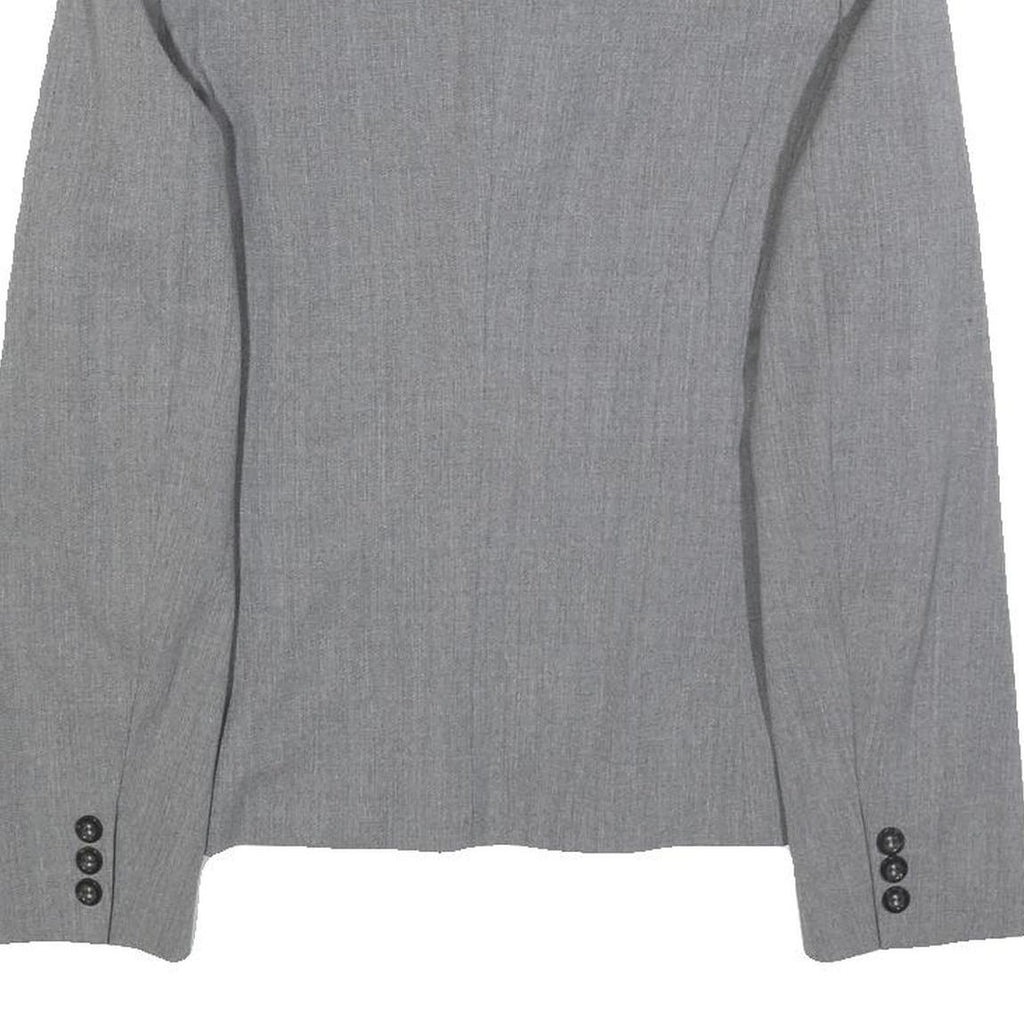 MARELLA Womens Grey Wool Blend Classic Jacket UK 8 Plain Tailored Blazer