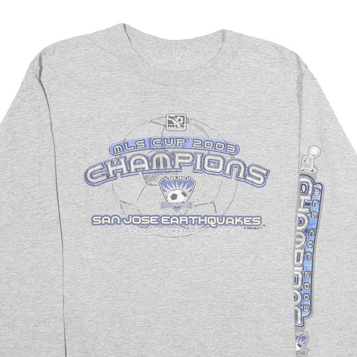 MLS Mens Grey San Jose Earthquakes Champions Long Sleeve Crew Neck Football