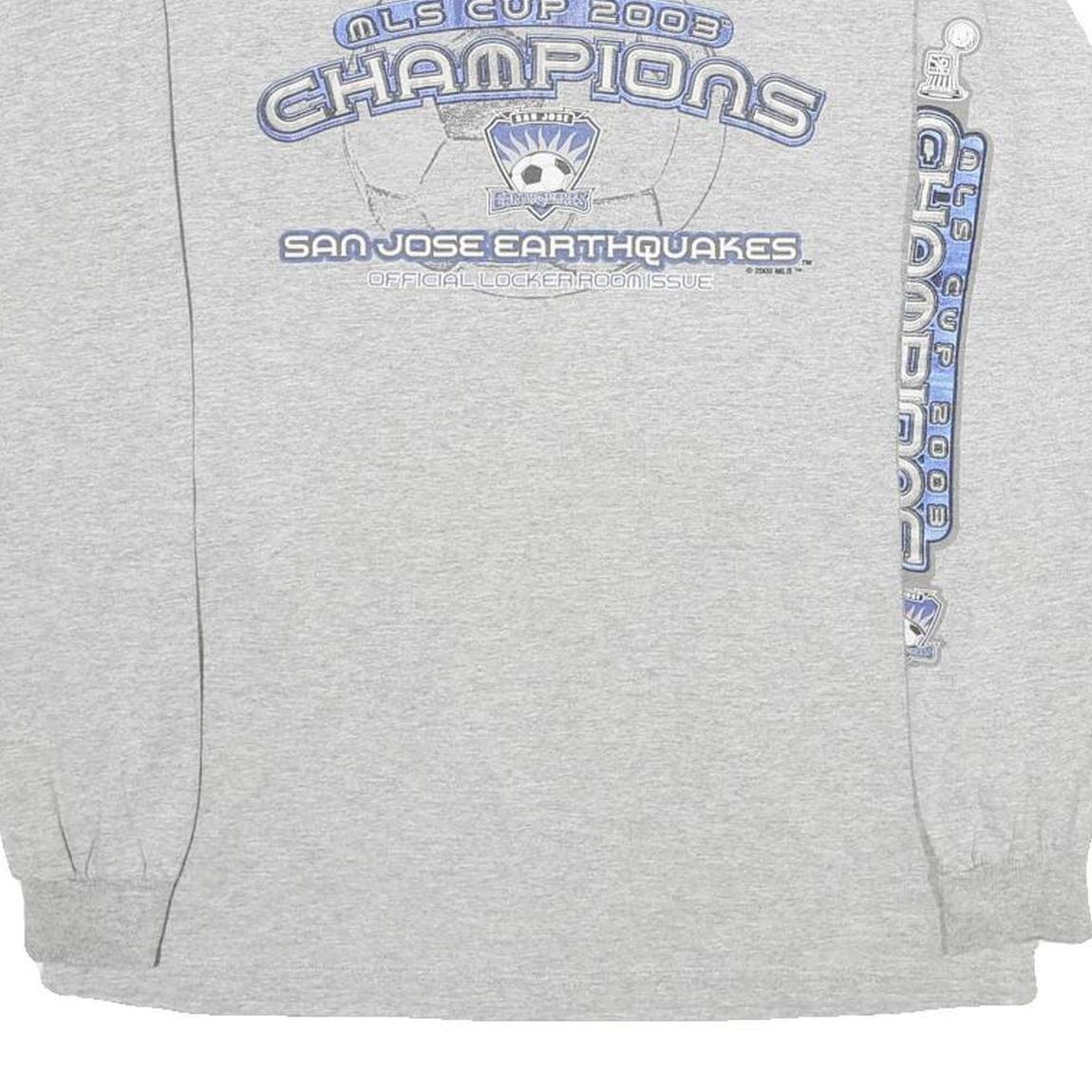 MLS Mens Grey San Jose Earthquakes Champions Long Sleeve Crew Neck Football