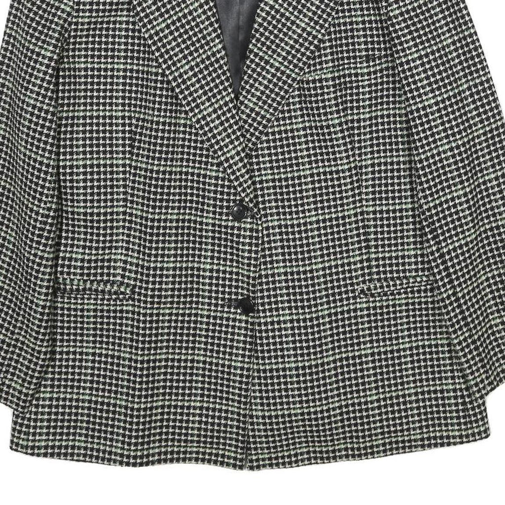 CACHAREL Womens Black & White Houndstooth Wool Button Jacket UK 12 Classic