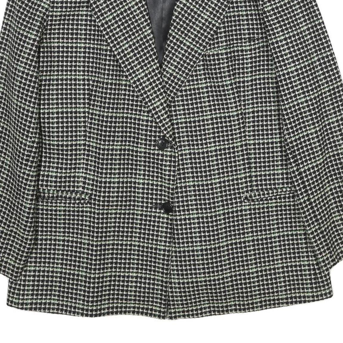 CACHAREL Womens Black & White Houndstooth Wool Button Jacket UK 12 Classic