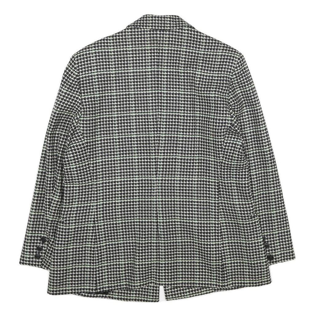 CACHAREL Womens Black & White Houndstooth Wool Button Jacket UK 12 Classic