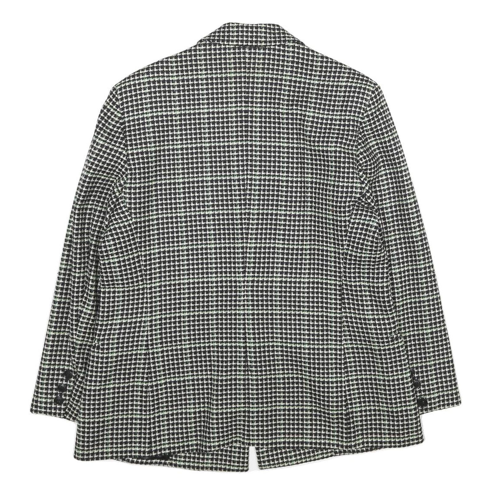 CACHAREL Womens Black & White Houndstooth Wool Button Jacket UK 12 Classic