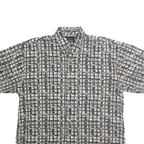 GREG NORMAN COLLECTION Mens Black & Grey Pattern Cotton Blend Shirt L Button