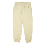 Womens Relaxed Beige Cargo Trousers Drawstring W28 L26 Cotton Blend Casual