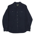 EDDIE BAUER Mens Blue Plain Cotton Shirt XL Long Sleeve Button Closure Casual