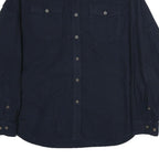 EDDIE BAUER Mens Blue Plain Cotton Shirt XL Long Sleeve Button Closure Casual