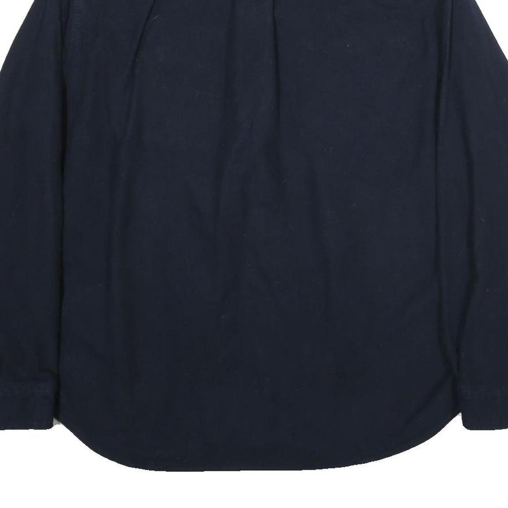 EDDIE BAUER Mens Blue Plain Cotton Shirt XL Long Sleeve Button Closure Casual