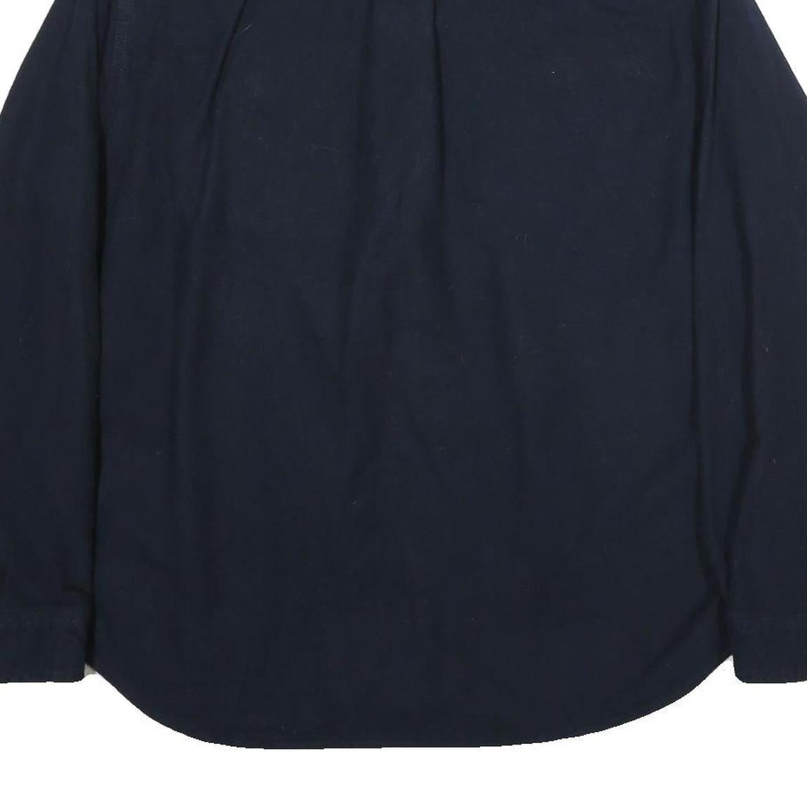 EDDIE BAUER Mens Blue Plain Cotton Shirt XL Long Sleeve Button Closure Casual