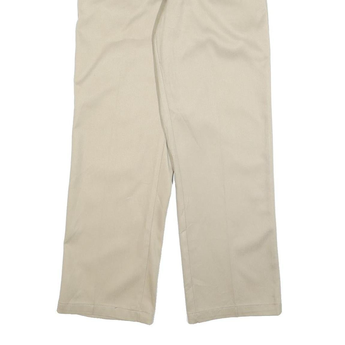 DICKIES Mens Cotton Blend Beige Regular Fit Straight Leg Trousers W32 L30