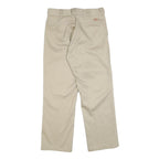 DICKIES Mens Cotton Blend Beige Regular Fit Straight Leg Trousers W32 L30