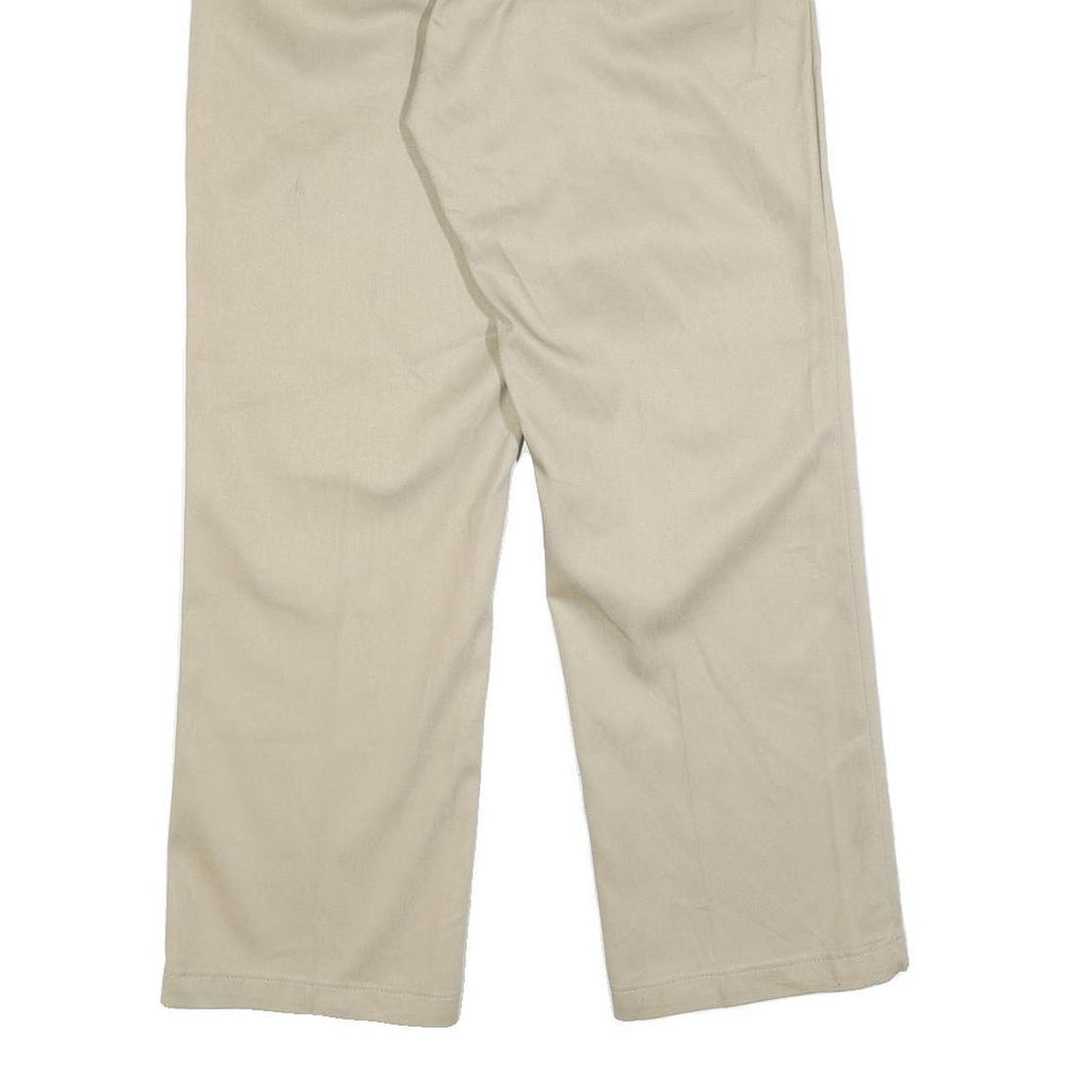 DICKIES Mens Cotton Blend Beige Regular Fit Straight Leg Trousers W32 L30