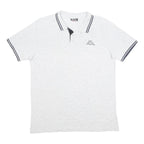KAPPA Mens White & Black Short Sleeve Polo Shirt L Cotton Blend Casual Sports