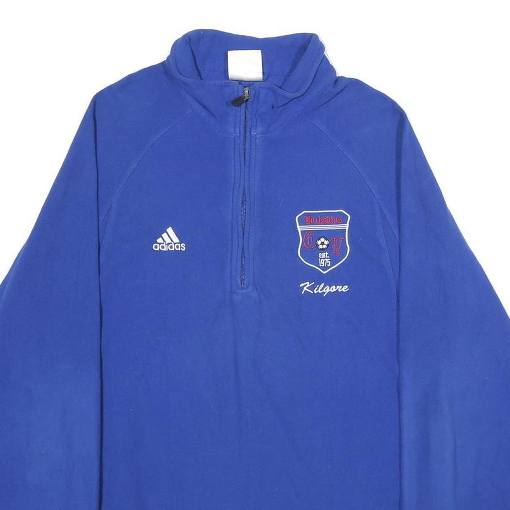 ADIDAS Mens Blue Kilgore Jumper Patterned 1/4 Zip Regular M Polyester Sportswear