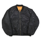 Mens Black Security Bomber Jacket 2XL Polyester Blend Zip Closure Classic Fit