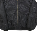 Mens Black Security Bomber Jacket 2XL Polyester Blend Zip Closure Classic Fit