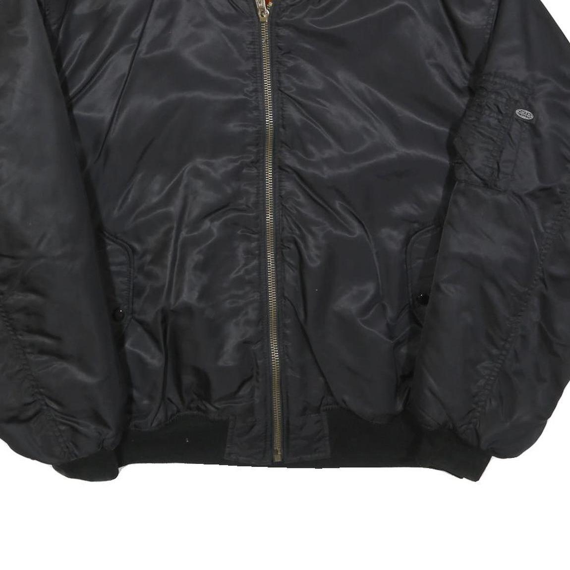 Mens Black Security Bomber Jacket 2XL Polyester Blend Zip Closure Classic Fit