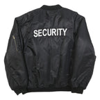 Mens Black Security Bomber Jacket 2XL Polyester Blend Zip Closure Classic Fit