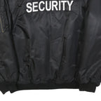 Mens Black Security Bomber Jacket 2XL Polyester Blend Zip Closure Classic Fit