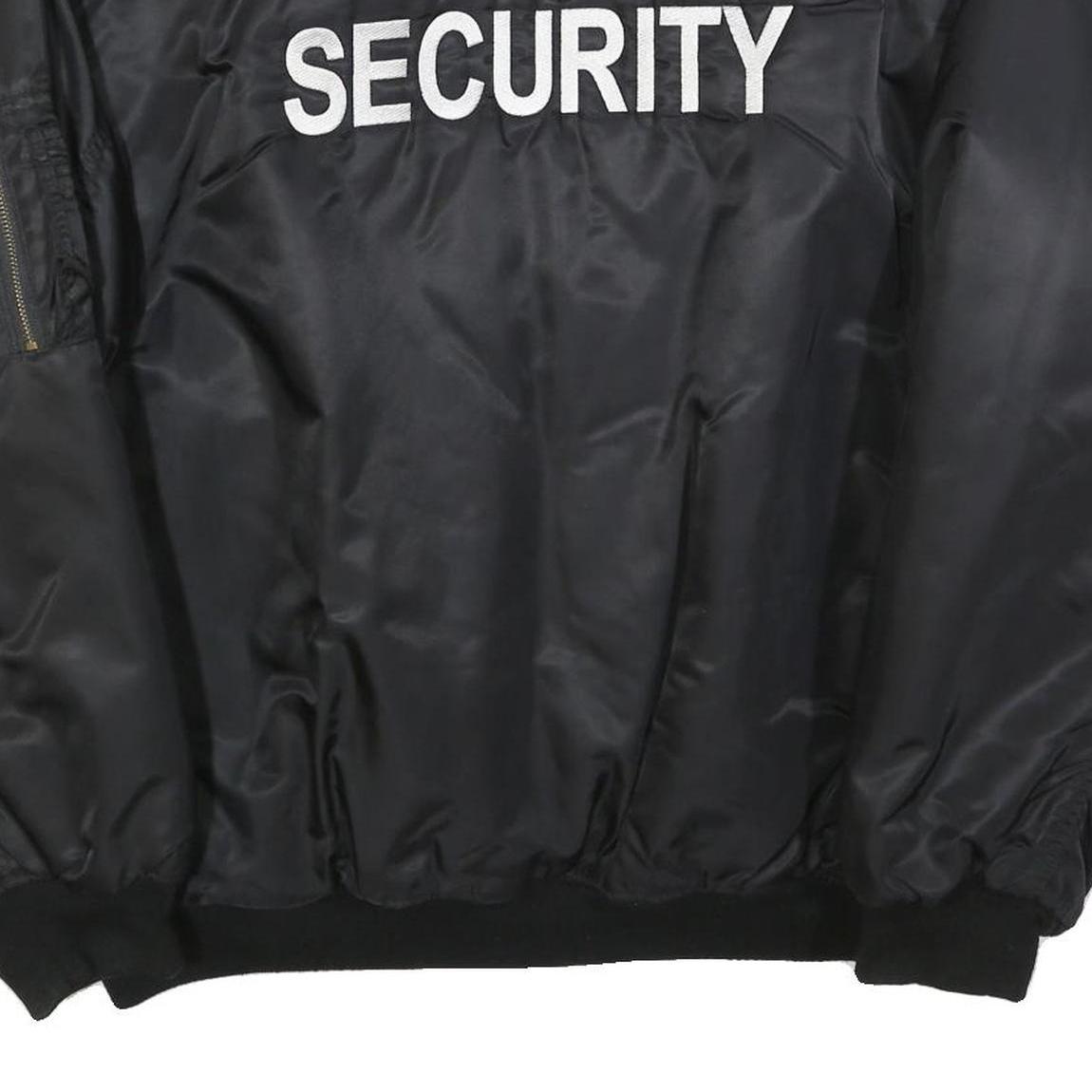 Mens Black Security Bomber Jacket 2XL Polyester Blend Zip Closure Classic Fit