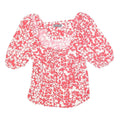 MINT VELVET Womens Red & White Floral Puff Sleeve Top UK 10 Summer Casual