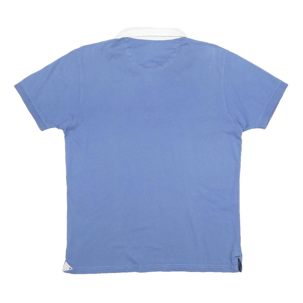 NORTH SAILS Mens Blue & White Short Sleeve Logo Polo Shirt M Cotton Casual