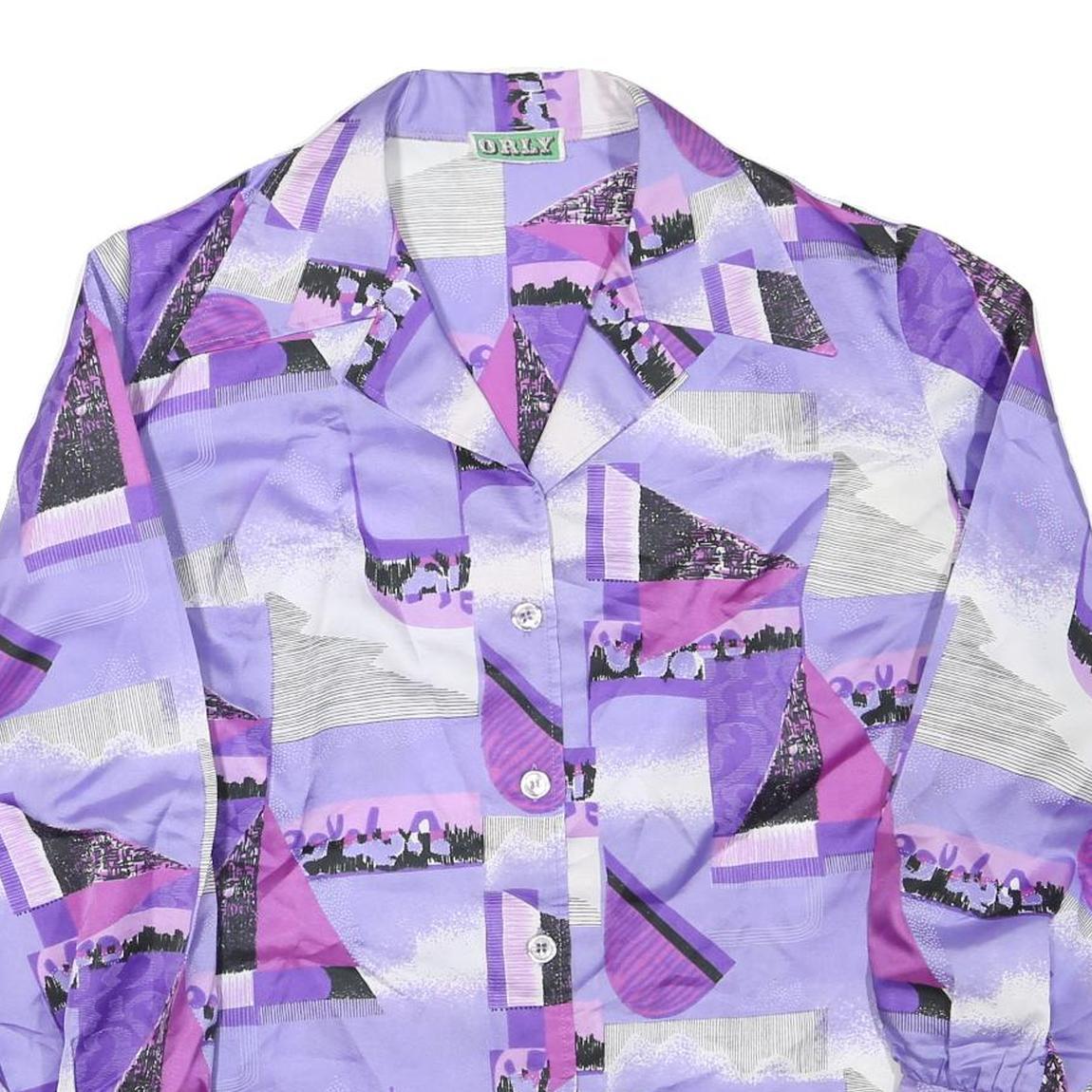 ORLY Womens Purple & Pink Abstract Print Shirt XL Polyester Blend